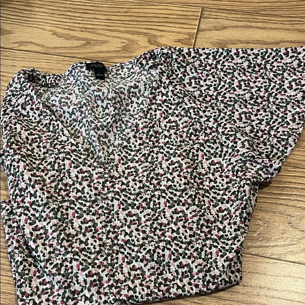 Ann Taylor Factory pink green Blouse